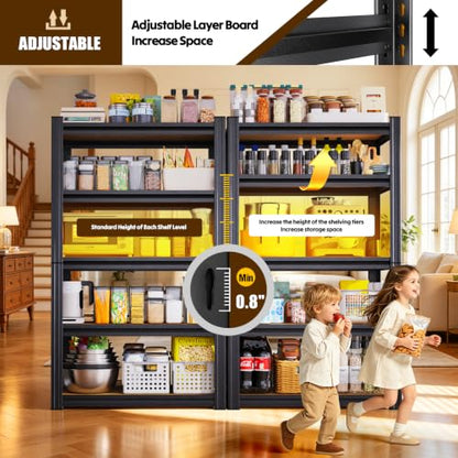 Adjustable 5-Tier Garage Storage Shelves - 32x14x71 Inches, Wide Shelving Unit