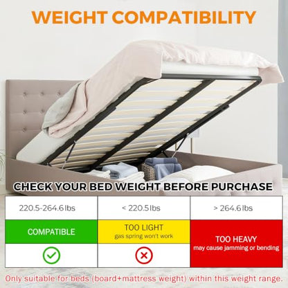 Hydraulic Bed Lift Mechanism 4.6 FT Support Up to 264.6 lbs for Storage Bed
