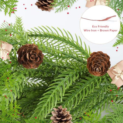 Natural Christmas Pine Cones with Iron Wires - DIY Craft Supplies, 200 Pieces