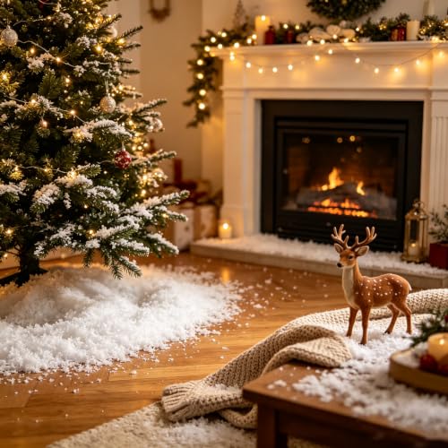 Artificial Snow Flakes 100g for Holiday Decorations Winter Scenes Christmas Tree Flocking
