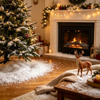 Artificial Snow Flakes 100g for Holiday Decorations Winter Scenes Christmas Tree Flocking