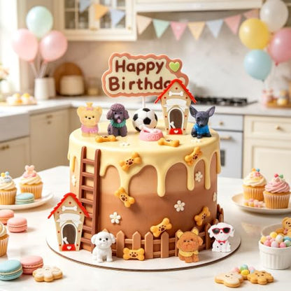 Dog Cake Decorations Dog Themed Birthday Party Set - Yellow6