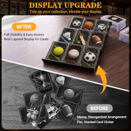 24 Pack Hexagon Card Risers for Display Case - Collectible & Retail Use