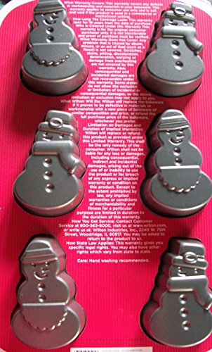 Wilton Christmas Snowman Mini Cake Pan - 6 Cavity Holiday Baking Mold