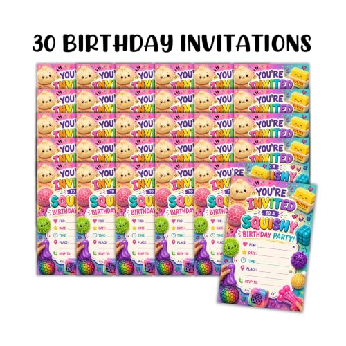 Party Invitation Postcards 30-Pack - 4x6 Blank Squish Birthday Favors