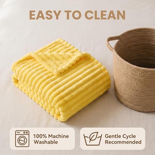Yellow Dog Blanket - Lightweight Support & Comfort Throw for Crates, Beds, Sofa, Travel - 27x39in