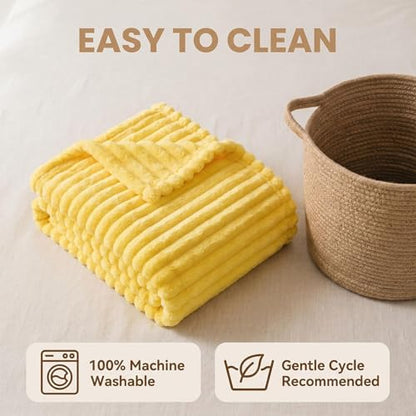 Yellow Dog Blanket - Lightweight Support & Comfort Throw for Crates, Beds, Sofa, Travel - 27x39in