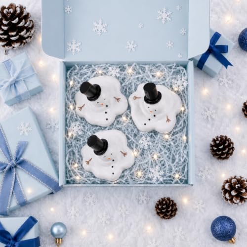 Christmas Melting Snowman Decorations Set - Winter Holiday Tabletop Figurines