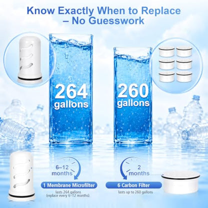 7 Pack Water Filter Replacement for WaterPitcher - Compatible with LifeStraw Home