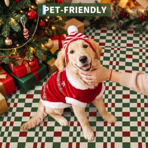 Christmas Runner Rug 2x10 Feet - Festive Bordered Holiday Floor Decor - Carnival Variation