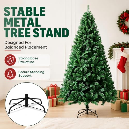 8 Ft Green Artificial Christmas Tree with Hinged Branches, Bag & Gloves - Variation of THIS listing