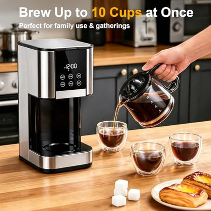 13.19 Inch Programmable 10-Cup Coffee Maker with Strong Brew & Keep Warm
