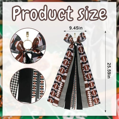 Football Wreath Bow Black White Plaid Maple Leaf Decoration for Game Day