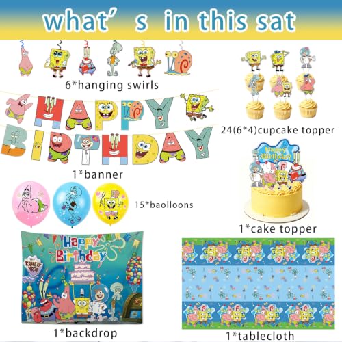 Kids Birthday Party Supplies Set with Banner Balloons & Decorations
