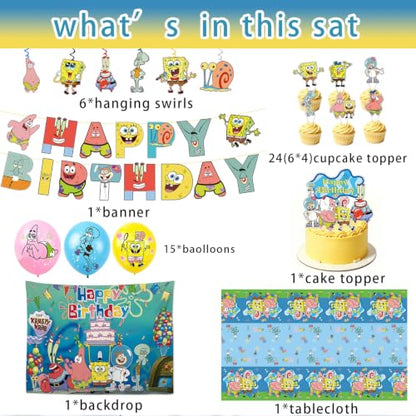 Kids Birthday Party Supplies Set with Banner Balloons & Decorations