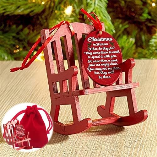 Christmas Memorial Wooden Rocking Chair Ornament - In Memory Holiday Decor