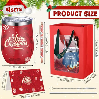 Patelai Christmas Tumbler Gift Set - 30 Pcs Xmas Party Supplies with Greeting Cards & Pens - Variation of 30 / Xmas