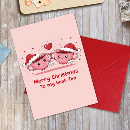 Christmas Holiday Card - Merry Christmas to My Best-Tea Card - Christmas52