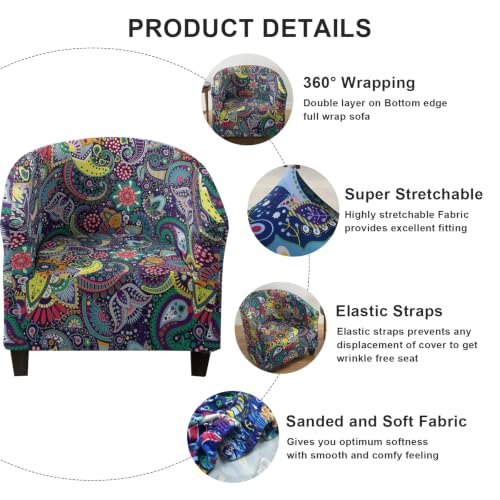 OYX Club Chair Slipcover Tub Chair Cover A02 Barley Stretch Armchair Protector