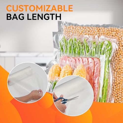 Wevac Vacuum Sealer Bags 8x16' Rolls 6 pack for Food Saver, Seal a Meal, Weston. Commercial Grade, BPA Free, Heavy Duty, Great for vac storage, Meal Prep or Sous Vide