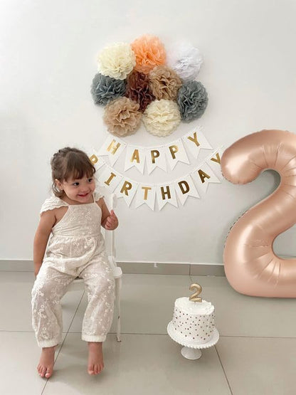 Number 6 Balloon - 40 Inch Light Brown Birthday Decoration for Boys & Girls | Perfect for 6th Birthday Celebrations