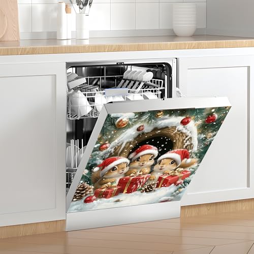 Magnetic Dishwasher Cover Magnet Sticker Squirrel Pattern 23x26in - BVBOX