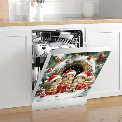 Magnetic Dishwasher Cover Magnet Sticker Squirrel Pattern 23x26in - BVBOX