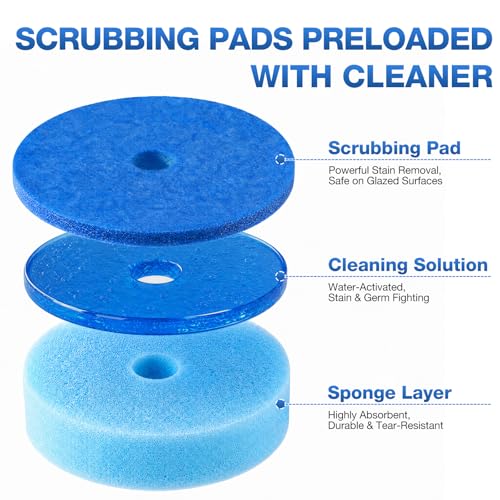 Disposable Toilet Brush System with 27 Refills and Holder - Easy Release