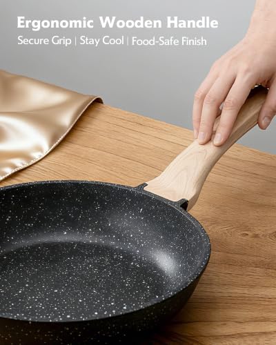 8-Inch Nonstick Granite Frying Pan - Healthy PFOA-Free Egg Skillet