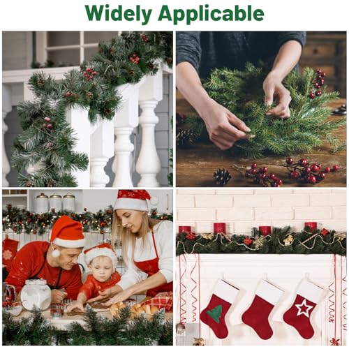 100PCS Christmas Garland Ties - Adjustable Nylon Hook & Loop Straps for Holiday Decorations