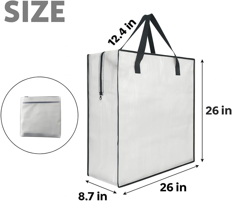 Clear Wreath Storage Bag by [Brand Name] - 26 Inch Square Organizer with Zipper & Handles | Ideal for Holiday Decor & College Moving
