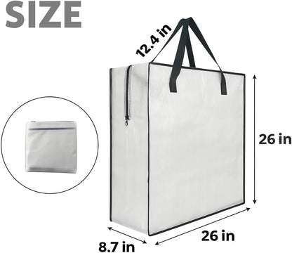 Clear Wreath Storage Bag by [Brand Name] - 26 Inch Square Organizer with Zipper & Handles | Ideal for Holiday Decor & College Moving
