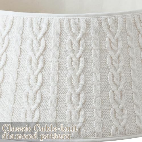 Christmas Tree Collar Knit Skirt 23-28in Cable Pattern White - Adjustable