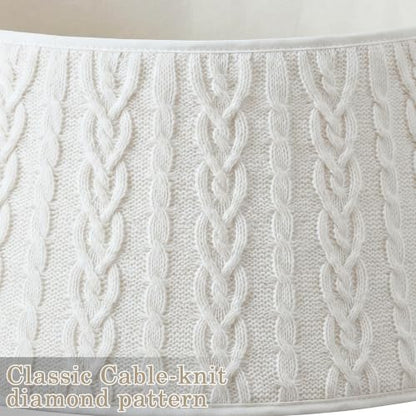 Christmas Tree Collar Knit Skirt 23-28in Cable Pattern White - Adjustable