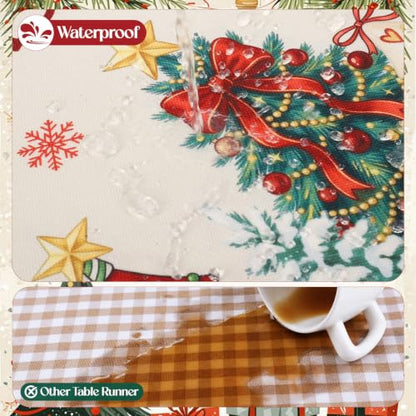 Gingerbread Man and Christmas Tree Table Runner Set - 2 Pack Holiday Decor