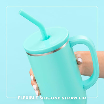 Swig Life 30oz Mega Mug - Extra Large Insulated Tumbler with Handle & Straw | Dishwasher Safe (Cherry Pie)