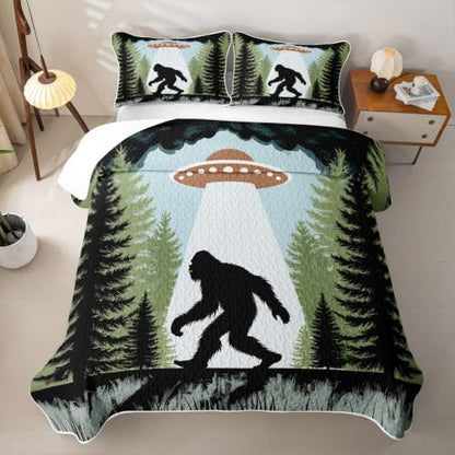 Bigfeet Silhouette Kids Quilt Set Full Size Bedspread with Pillow Shams - Variation of Bigfeet 24 / Full