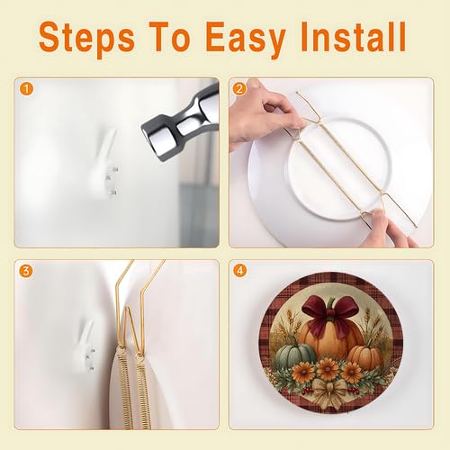 10 Inch Fall Pumpkins Decorative Wall Plate for Thanksgiving & Home Decor