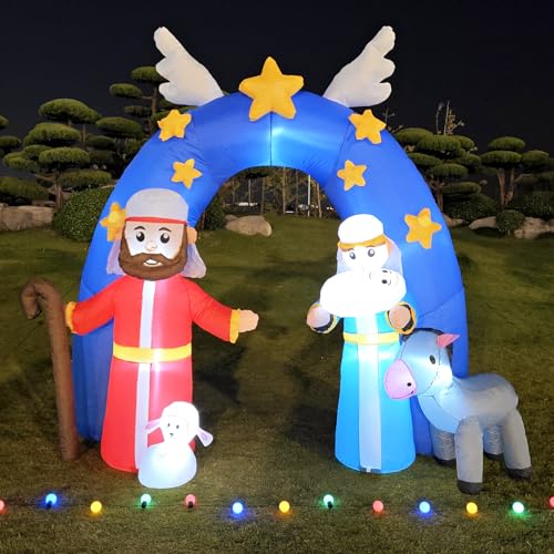 9.2FT Christmas Inflatable Nativity Scene Archway with LED Lights - Large Outdoor Yard Decoration - Variation of This Listing