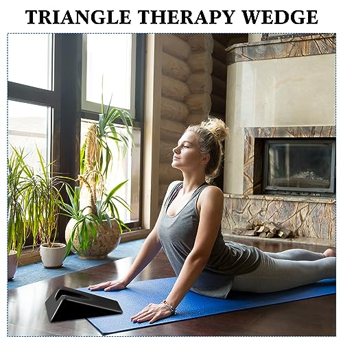 Suzile Mobilization Wedge 7.9 x 4.1 x 2 Inch Triangle Therapy Wedge Non Slip Silicone Wedge Pillow Sturdy Support for Relieve Spinal Pain Rehabilitation Tool(Black)