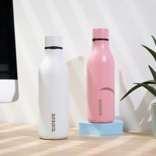 BJPKPK Insulated Water Bottle - 18 oz Stainless Steel, BPA-Free, Leak-Proof Flask for Sports & Travel | Light Pink