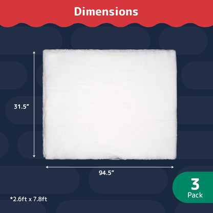 Prextex Artificial Snow Blanket Roll - Large Fake Snow for Christmas Decor & Photography | Pack of 3