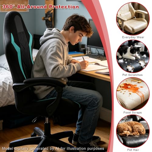 Gaming Chair Cover Thick Wear-Resistant Cat Scratch Proof - Black Blue Model 1