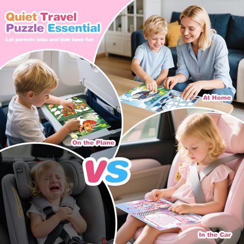 Paint by Sticker Books for Kids Ages 4-8, Travel Activity Set - Style 5 (8 Pcs)
