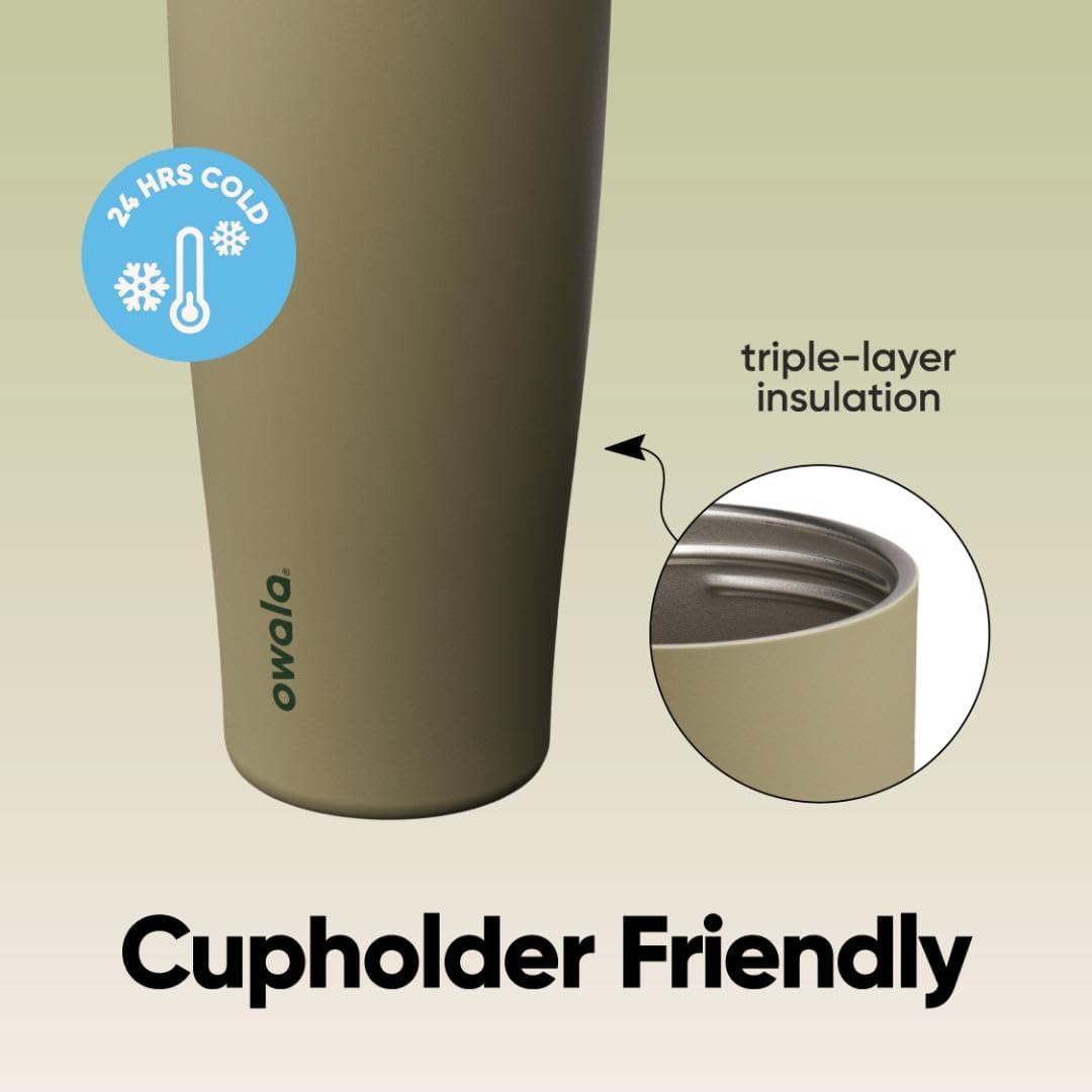 Owala FreeSip Tumbler - Insulated Stainless Steel Water Bottle with Built-In Straw & Side Handle | 40oz, BPA Free, Leak Proof