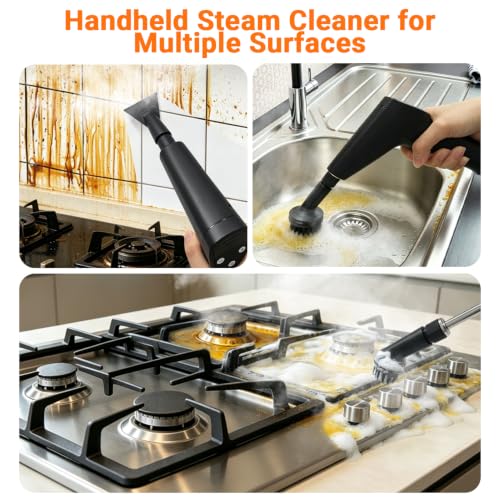White Portable Steam Cleaner with 16 Accessories, Fast Heat Up, 6 Steam Levels