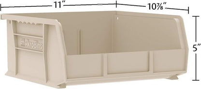 Akro-Mils Plastic Storage Bins - Space-Saving Stackable Organizers for Garage & Pantry | Green, 11" x 11" x 5", 6-Pack
