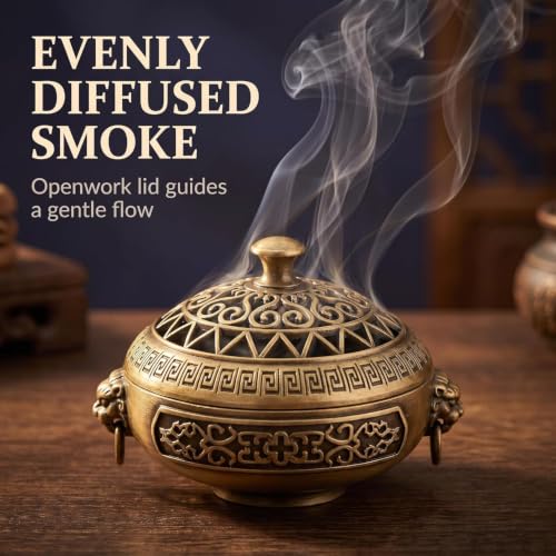 Nepalese-Style Bronze Incense Burner Stands Set of 2 for Meditation & Decor
