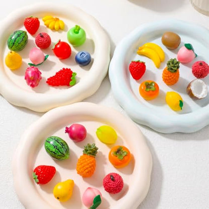 35PCS Resin Artificial Fruit Decor Miniature Fruit Figures for Crafts & Home