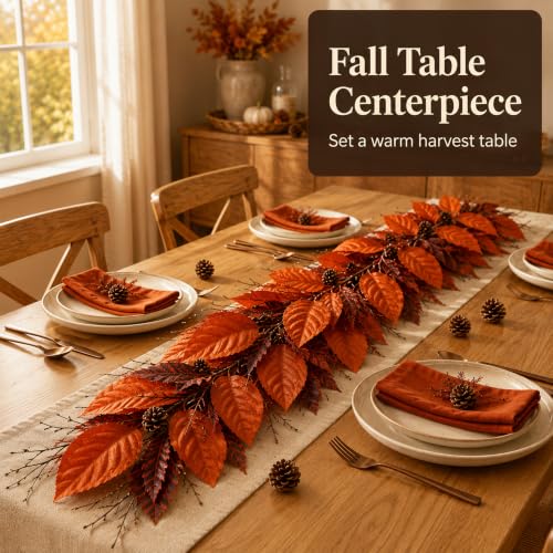 6FT Fall Garland for Mantle Autumn Garlands for Thanksgiving Home Decor